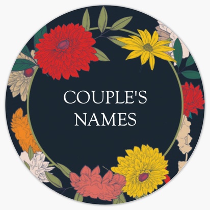 A autumn botanicals illustrated bold florals gray brown design for Wedding