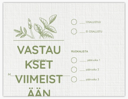 Mallin esikatselu Mallivalikoima: Rustiikki Vastausta pyydetään -kortit, 13.9 x 10.7 cm