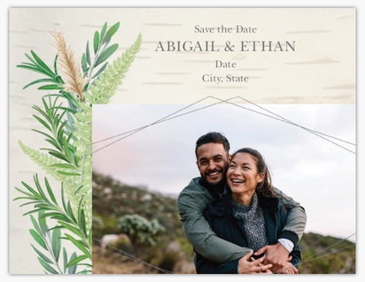 A photo greenery gray design for Save the Date with 1 uploads