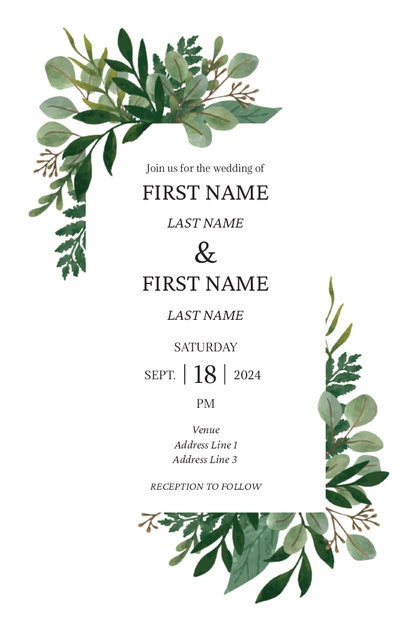 Design Preview for Design Gallery: Traditional & Classic Wedding Invitations, Flat 11.7 x 18.2 cm