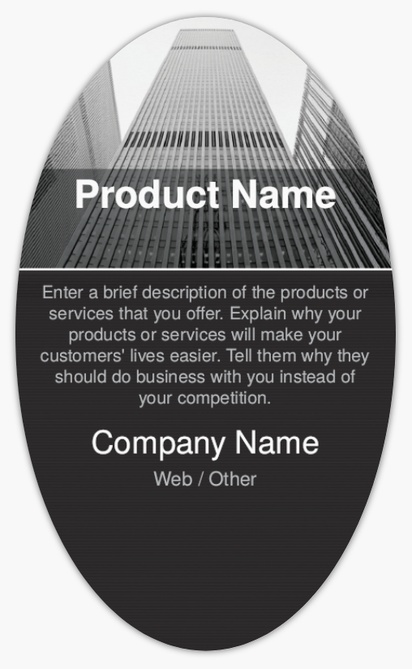 Design Preview for Design Gallery: Financial Consulting Product Labels on Sheets, Oval 12.7 x 7.6 cm