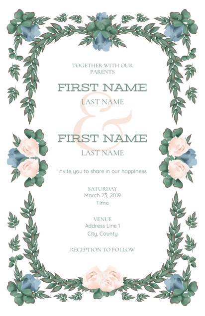 Design Preview for Design Gallery: Vintage Wedding Invitations, Flat 11.7 x 18.2 cm