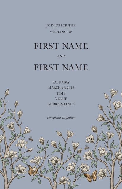 Design Preview for Templates for Vintage Wedding Invitations , Flat 11.7 x 18.2 cm