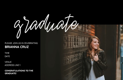 A traditional graduation party black gray design for Events with 1 uploads