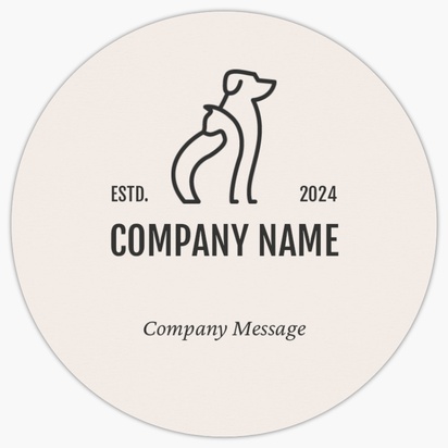 Design Preview for Design Gallery: Animal Grooming Product Labels on Sheets, Circle 7.6 x 7.6 cm