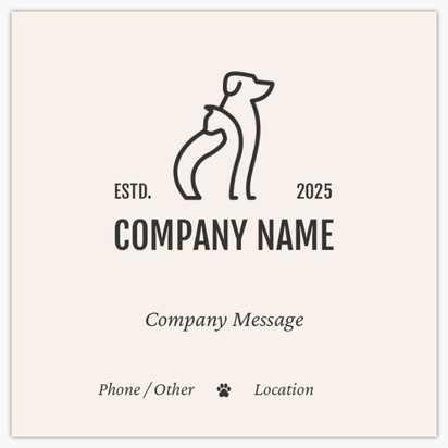 Design Preview for Templates for Animals Standard Name Cards , Square (65 x 65 mm)