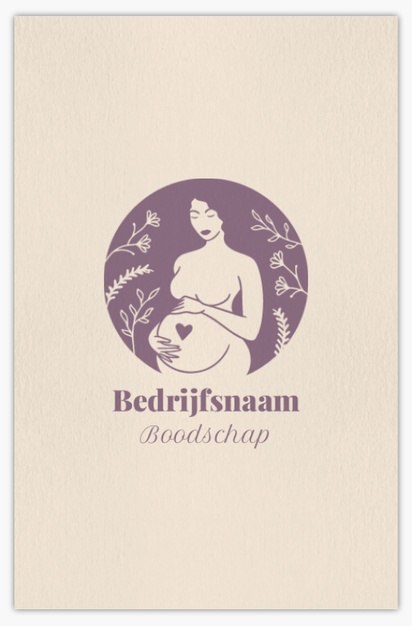 Voorvertoning ontwerp voor Ontwerpgalerij: Zwangerschap en bevallen Visitekaartjes natuurpapier