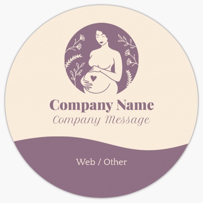 Design Preview for Design Gallery: Pregnancy & Childbirth Product Labels on Sheets, Circle 7.6 x 7.6 cm