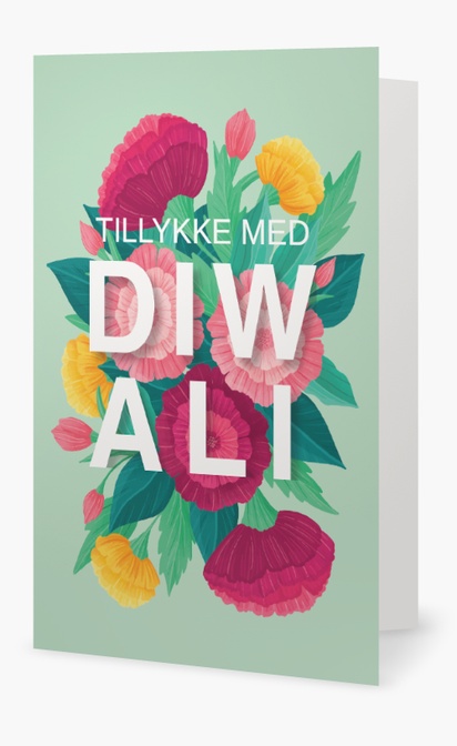 Forhåndsvisning af design for Designgalleri: Blomstret Julekort, 18.2 x 11.7 cm  Tosidet