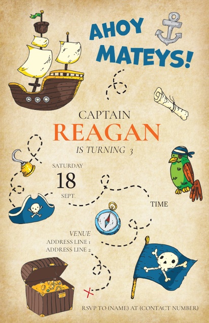 A pirate birthday party pirate birthday cream design for Boy