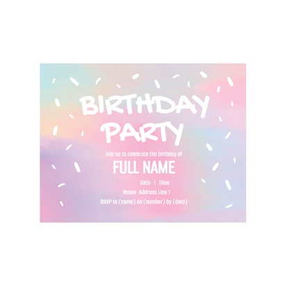Design Preview for Birthday Invitation Designs and Templates, 13.9 x 10.7 cm