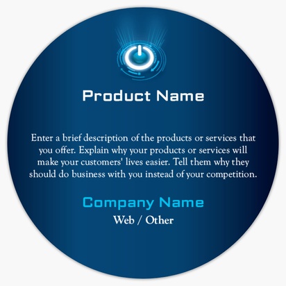 Design Preview for Design Gallery: Information & Technology Product Labels, 7.6 x 7.6 cm Circle