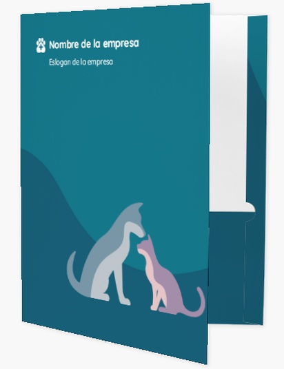 Vista previa del diseño de Galería de diseños de carpetas de presentación para cuidado de mascotas, A4