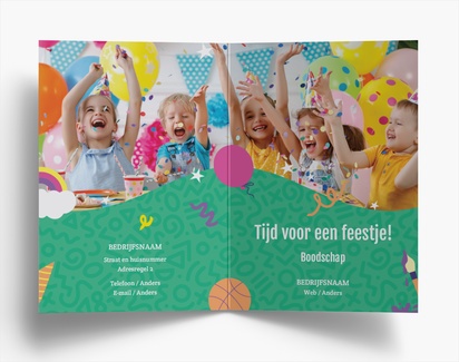 Voorvertoning ontwerp voor Ontwerpgalerij: Onderwijs en kinderopvang Folders, Tweeluik A6 (105 x 148 mm)