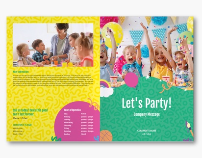 A kids party fun pink yellow design
