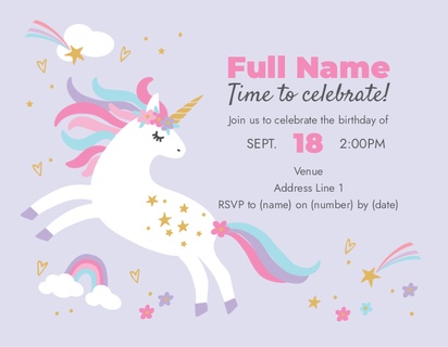 Design Preview for Templates for Birthday Invitations and Announcements , Flat 10.7 x 13.9 cm