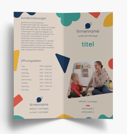 Designvorschau für Designgalerie: Flyer und Falzflyer Bildung & Kinderbetreuung, Einbruchfalz DL (99 x 210 mm)