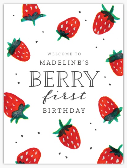 A first birthday fruit white red design for Birthday