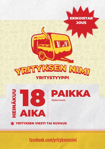 Mallin esikatselu Mallivalikoima: Ruokarekat & Jäätelöautot Julisteet netistä, A1 (594 x 841 mm) 