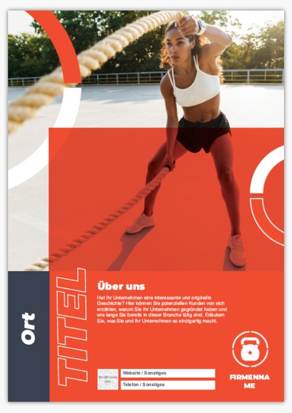 Designvorschau für Designgalerie: Werbeschilder aus Kunststoff Sport & Fitness, A2 (420 x 594 mm)