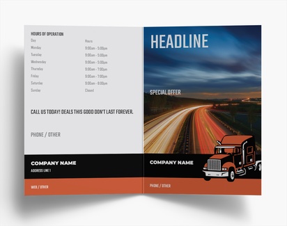 Design Preview for Design Gallery: Trucking Folded Leaflets, Bi-fold A6 (105 x 148 mm)