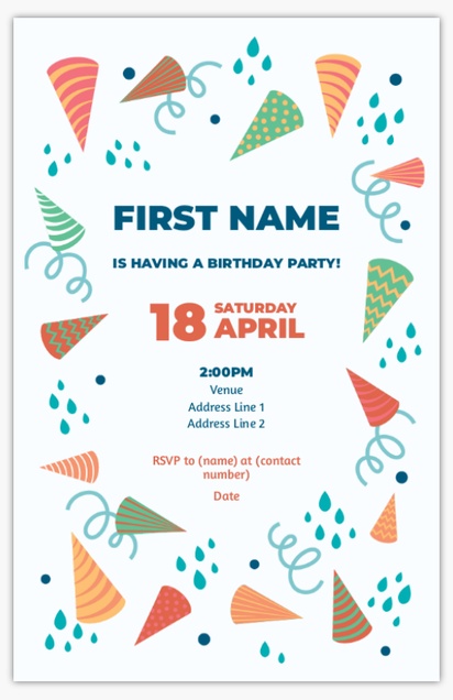 Design Preview for Teen Birthday Invitations , 4.6” x 7.2”