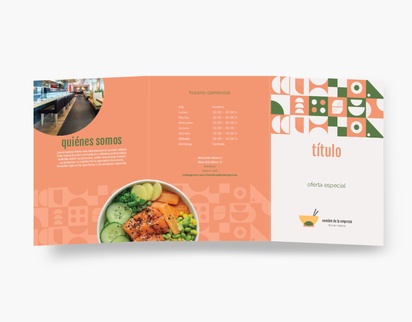 Vista previa del diseño de Galería de diseños de folletos plegados para comida y bebida, Tríptico A4 (210 x 297 mm)