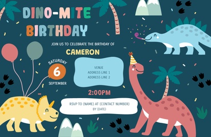 A birthday dinosaur dino party invitations gray white design for Gender Neutral