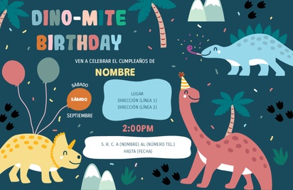 Un dinosaurio de cumpleaños invitaciones a fiestas de dinosaurios diseño gris blanco para Cumpleaños