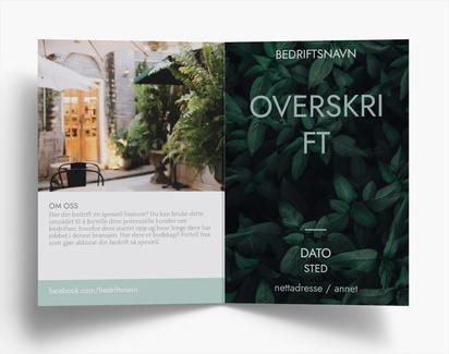 Forhåndsvisning av design for Designgalleri: Økologiske matbutikker Brosjyrer, 2-fløyet A6 (105 x 148 mm)