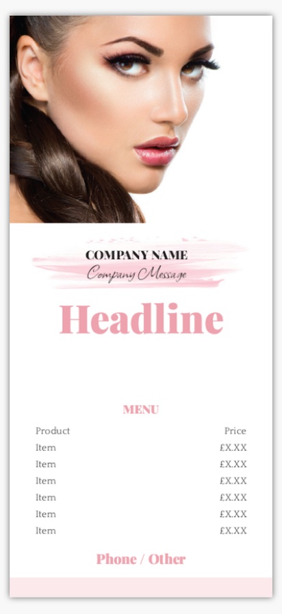 Design Preview for Design Gallery: Cosmetics & Perfume Menu Cards, Long Menu