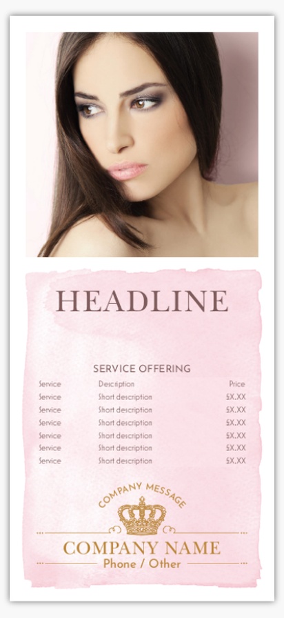 Design Preview for Design Gallery: Skin Care Menu Cards, Long Menu