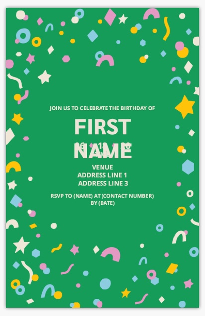Design Preview for Birthday Invitation Designs and Templates, 12.7 x 17.8 cm
