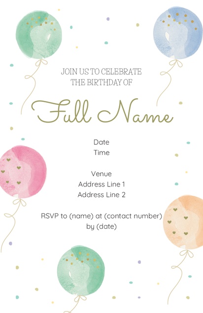 Design Preview for Templates for Traditional & Classic Invitations and Announcements , Flat 11.7 x 18.2 cm