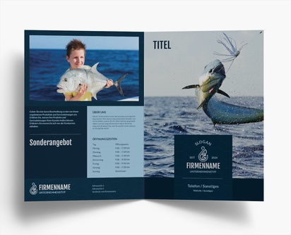 Designvorschau für Designgalerie: Falzflyer Jagen & Fischen, Einbruchfalz A4 (210 x 297 mm)
