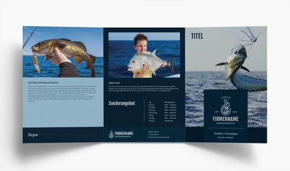 Designvorschau für Designgalerie: Falzflyer Jagen & Fischen, Wickelfalz A5 (148 x 210 mm)