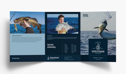 Voorvertoning ontwerp voor Ontwerpgalerij: Jagen en vissen Folders, Drieluik A5 (148 x 210 mm)