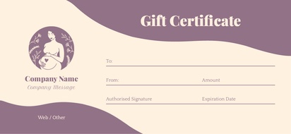Design Preview for Design Gallery: Health & Wellness Gift Certificates