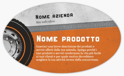 Anteprima design per Galleria di design: etichette per prodotti su foglio per auto e trasporti, Ovale 12,7 x 7,6 cm