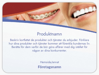Förhandsgranskning av design för Designgalleri: Tandvård Produktetiketter på ark, Rundad rektangel 10 x 7,5 cm