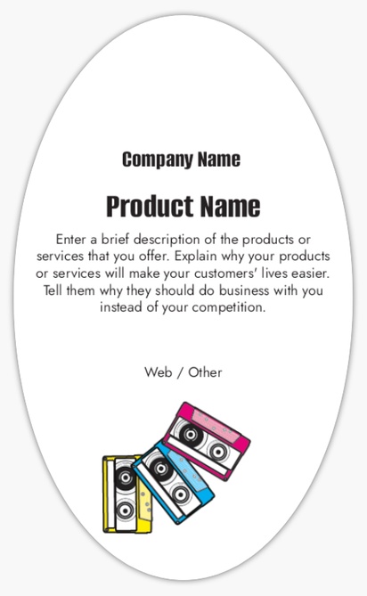 Design Preview for Design Gallery: People & Characters Product Labels, 12.7 x  7.6 cm Oval