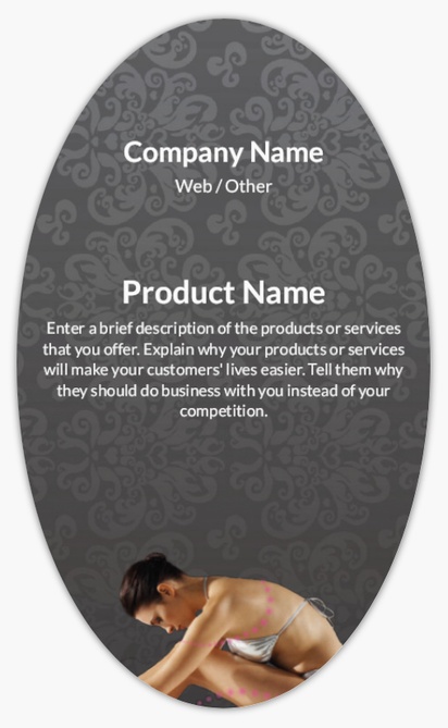 Design Preview for Design Gallery: Waxing & Hair Removal Product Labels on Sheets, Oval 12.7 x 7.6 cm