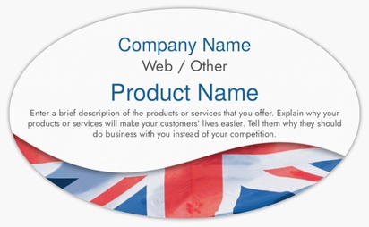 Design Preview for Design Gallery: Patriotic & Military Product Labels on Sheets, Oval 12.7 x 7.6 cm