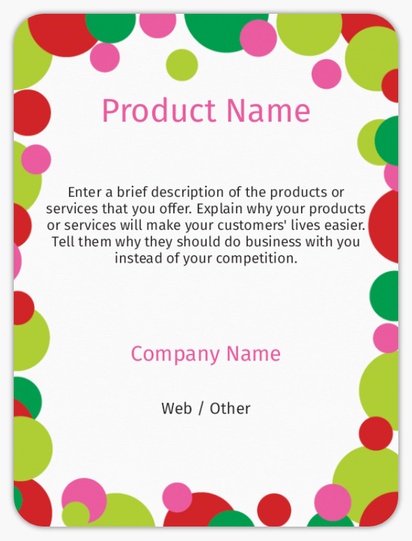 Design Preview for Design Gallery: Gift & Party Shops Product Labels on Sheets, Rounded Rectangle 10 x 7.5 cm