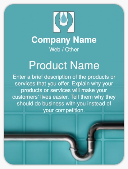 Design Preview for Design Gallery: Plumbing Product Labels on Sheets, Rounded Rectangle 10 x 7.5 cm