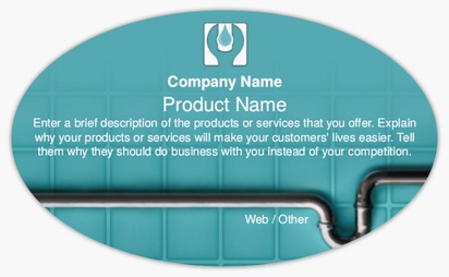 Design Preview for Design Gallery: Plumbing Product Labels on Sheets, Oval 12.7 x 7.6 cm