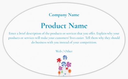 Design Preview for Design Gallery: Florists Product Labels on Sheets, Oval 12.7 x 7.6 cm