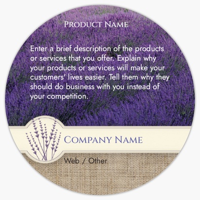 Design Preview for Design Gallery: Florists Product Labels on Sheets, Circle 7.6 x 7.6 cm