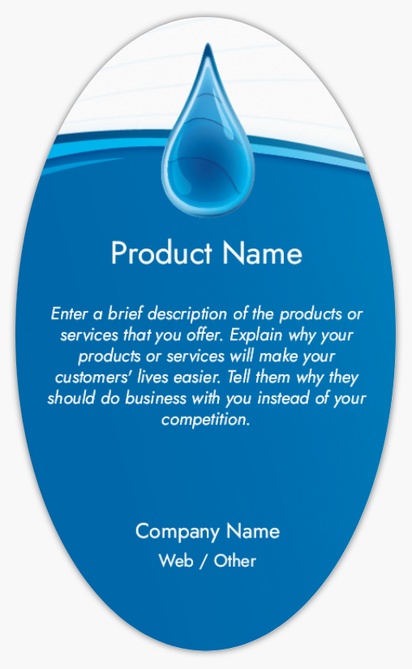 Design Preview for Design Gallery: Pool & Spa Care Product Labels on Sheets, Oval 12.7 x 7.6 cm