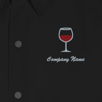 Design Preview for Design Gallery: Food & Beverage Men's Embroidered Dress Shirts, Men's Black